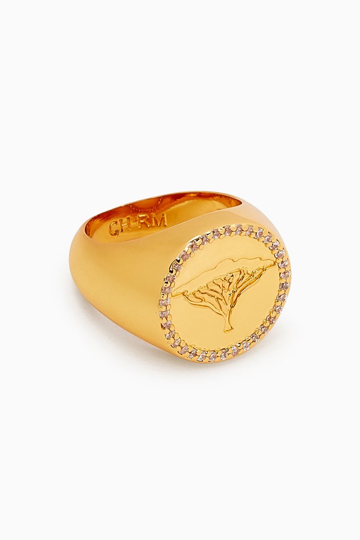

x Rawda Acacia Signer Ring in 18kt Gold-plating