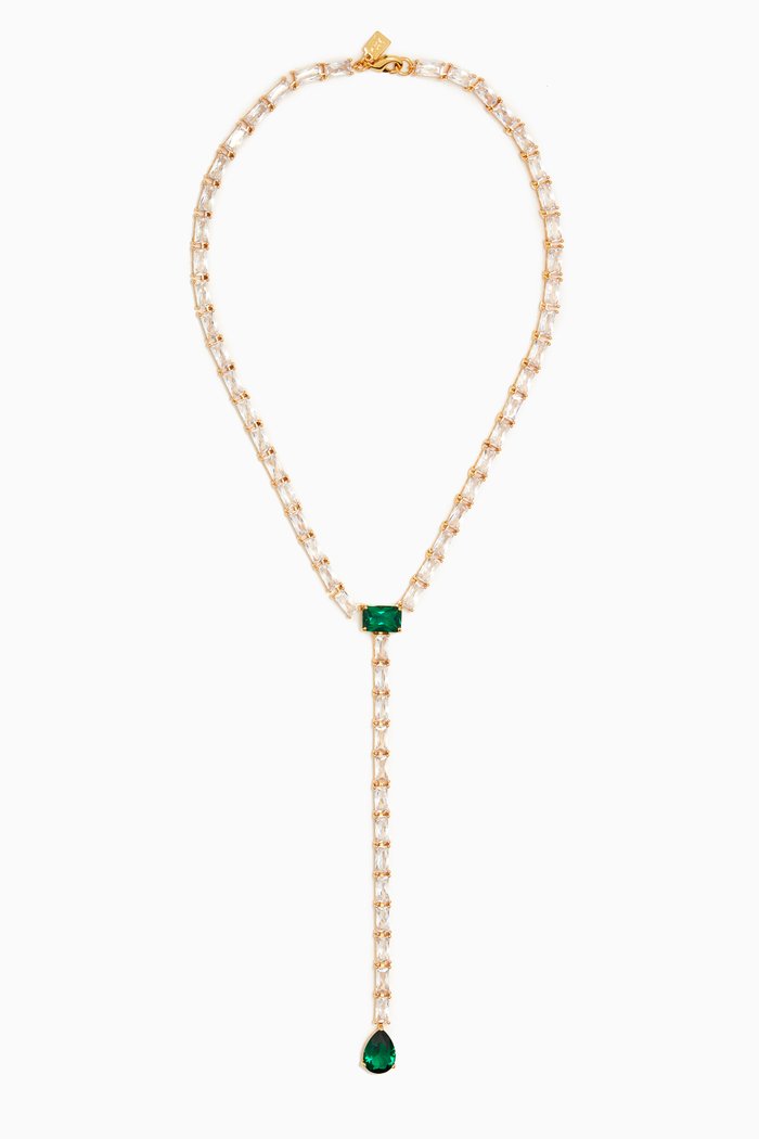 

x Rawda Sirius Lariat Necklace in 18kt Gold-plating, Green