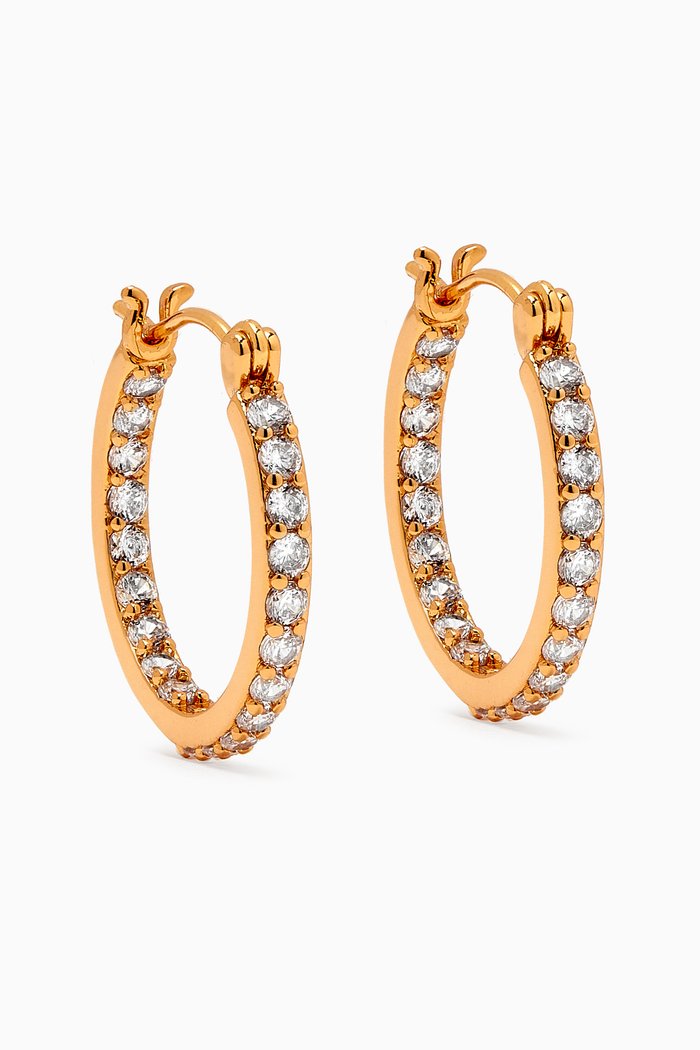 

Pavé Mini Hoops in 18kt Gold-plated Brass