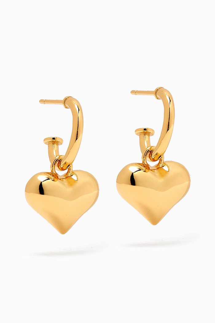 

Golden Heart Earrings in 18kt Gold-plated Brass