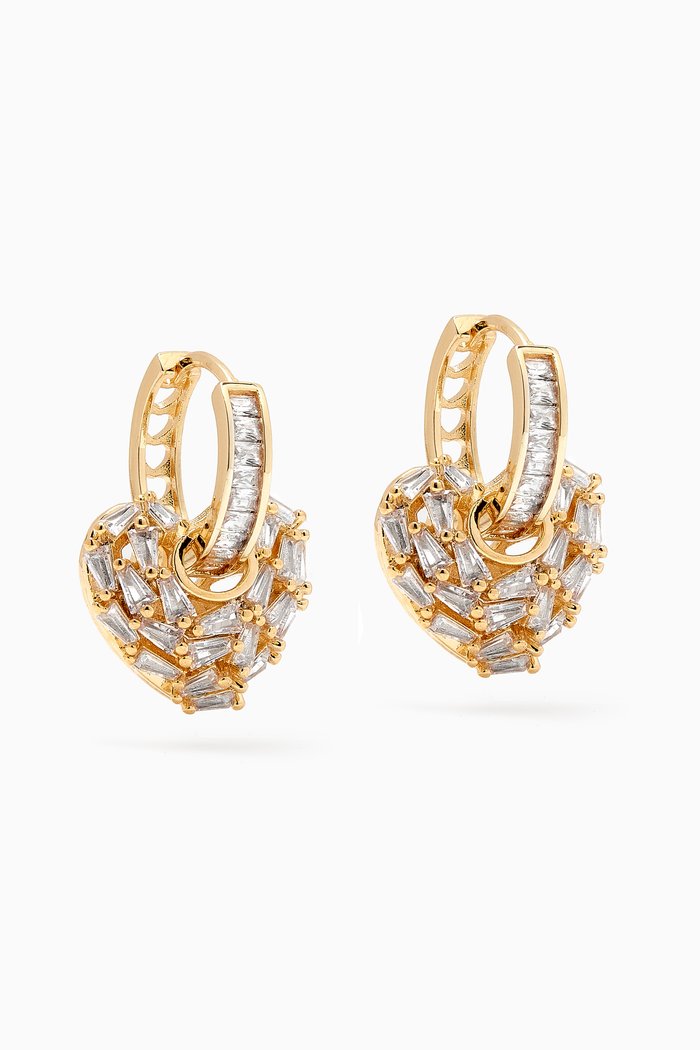 

Puzzle Heart Earrings in 18kt Gold-plated Brass