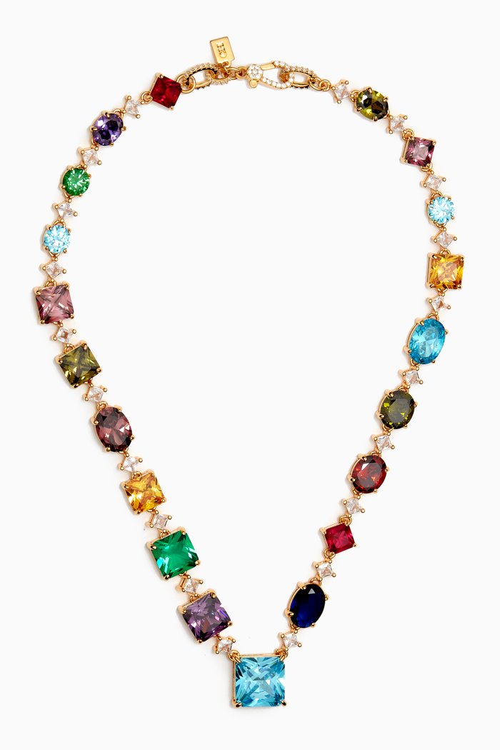 

Bon Bon Necklace in 18kt Gold-plated Brass, Multicolour