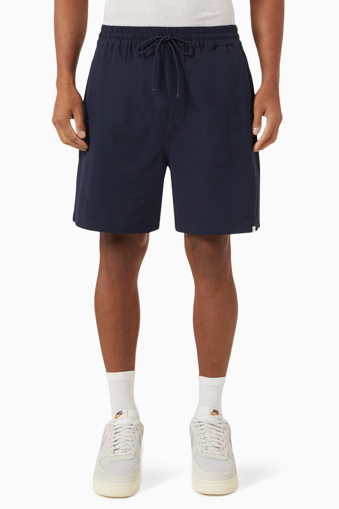 

Otto Seersucker Shorts in Cotton, Blue