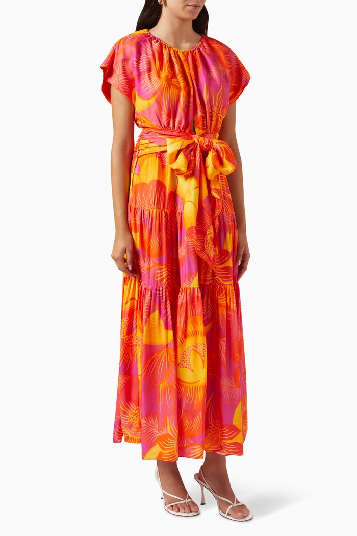 

Summer Garden Ombre Maxi Dress in LENZING™ ECOVERO™, Orange