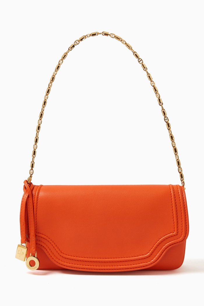 

Onde Clutch in Plonge Leather, Orange