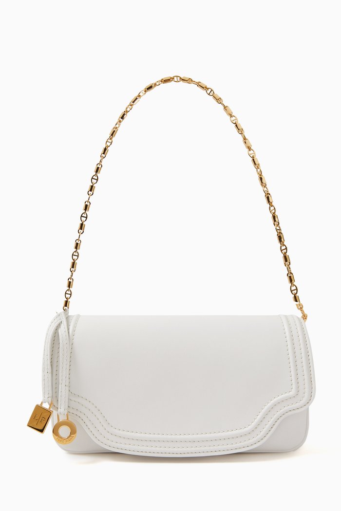 

Onde Clutch in Plonge Leather, White