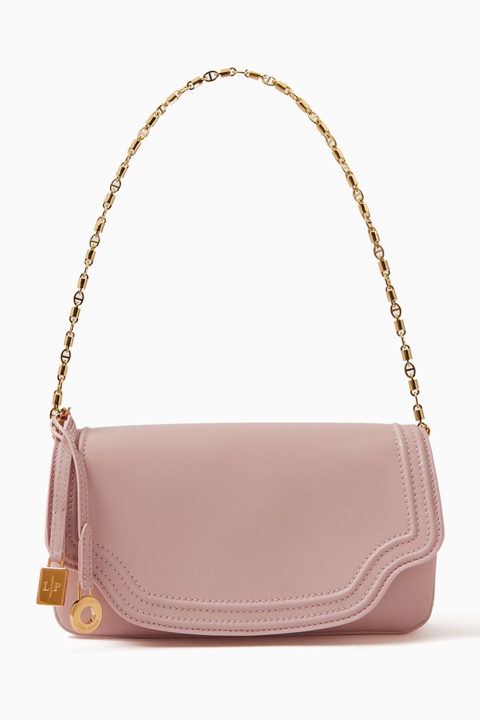 

Onde Clutch in Plonge Leather, Pink