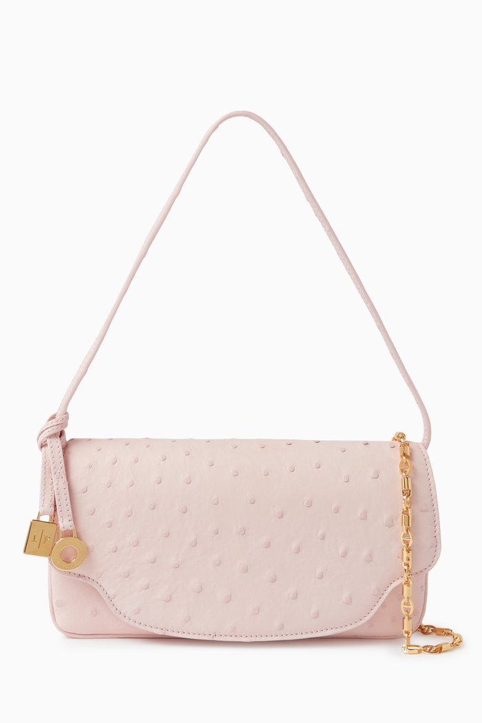 

Medium Onde Clutch in Ostrich Leather, Pink