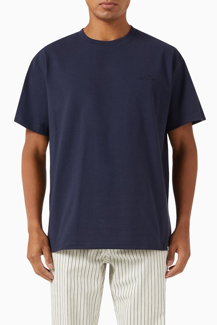 Crew T-Shirt in Cotton Jersey, Blue