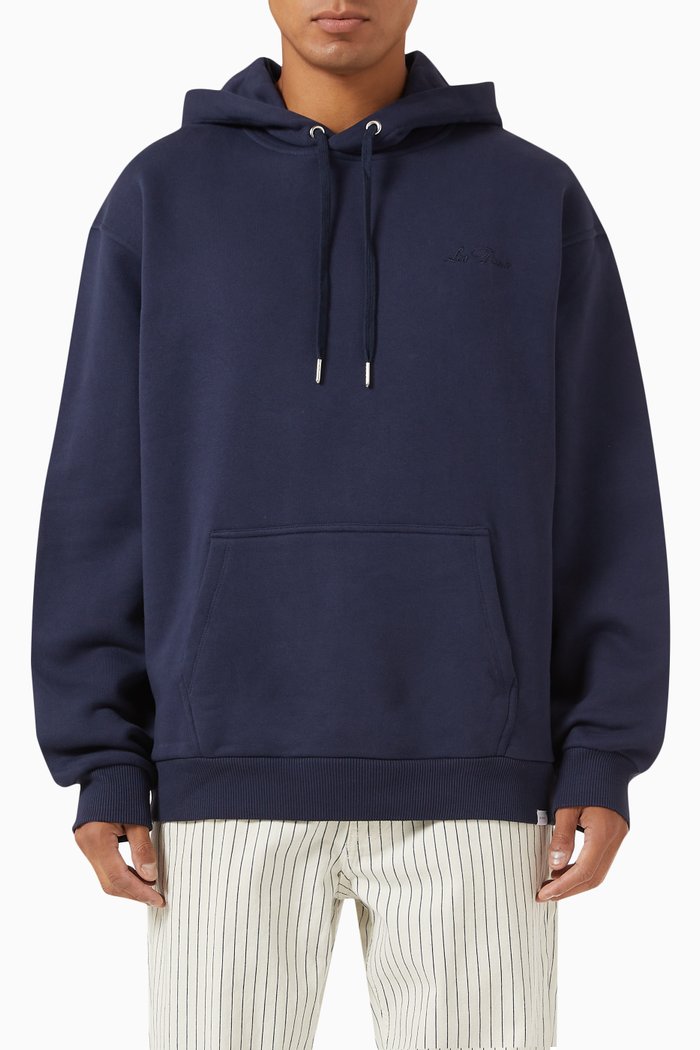 

Crew Hoodie in Cotton, Blue