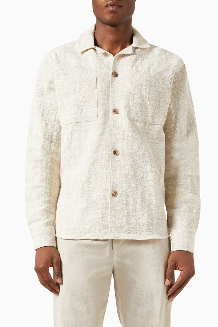 

Isaac Overshirt in Linen-blend, Neutral