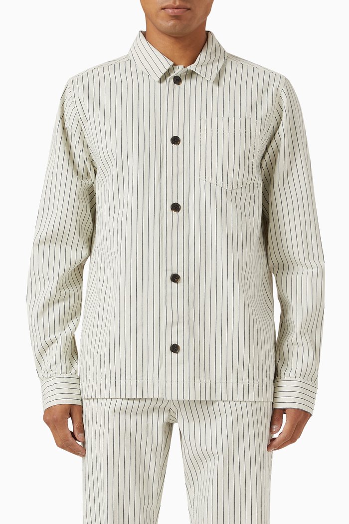 

Layton Striped Hybrid Shirt in Denim, Neutral