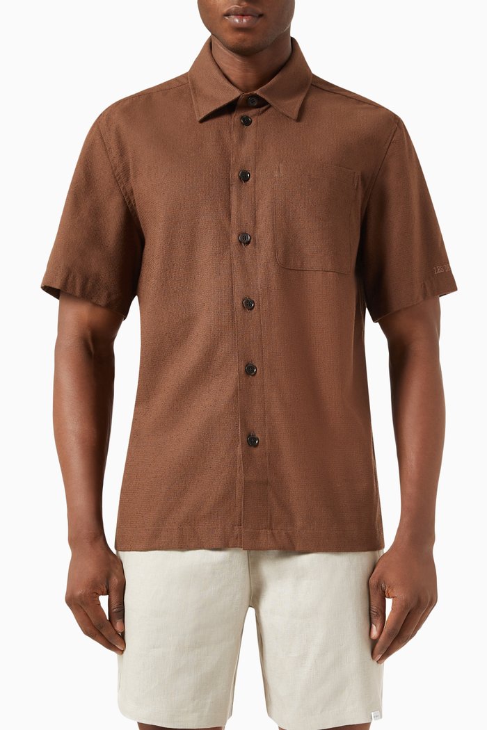 

Hank Textured Shirt in Bouclé, Brown