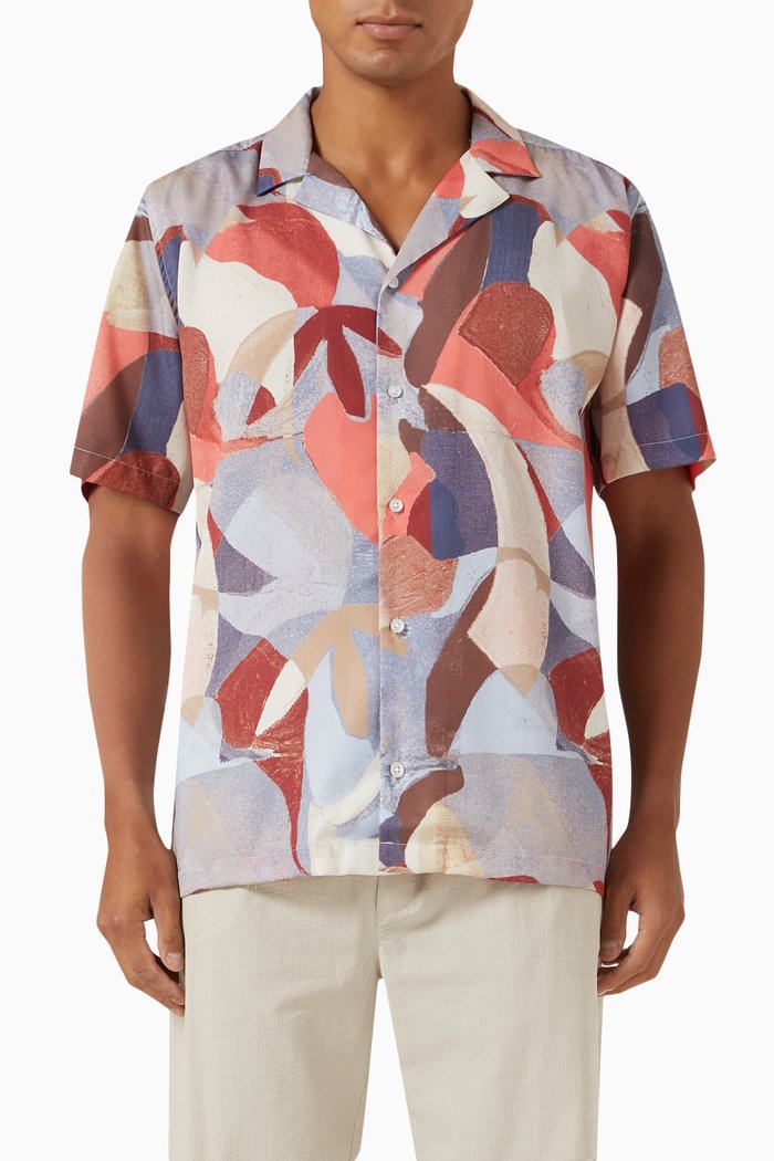 Knox All-over Print Shirt in Tencel™, Multicolour