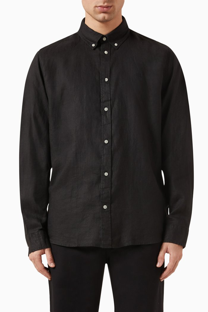 

Kristian Shirt in Linen, Black
