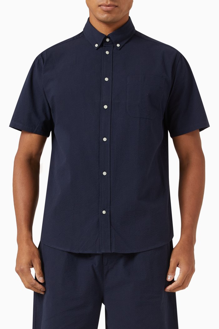 

Louis Shirt in Seersucker, Blue