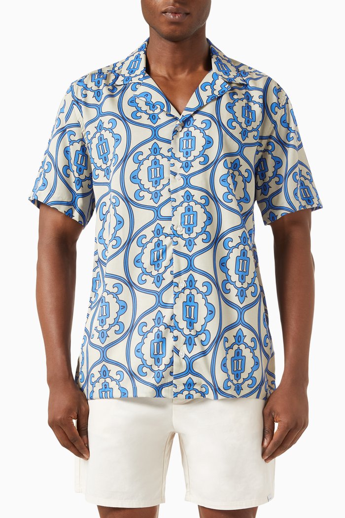 

Ornament-print Short-sleeve Shirt in Tencel™, Multicolour