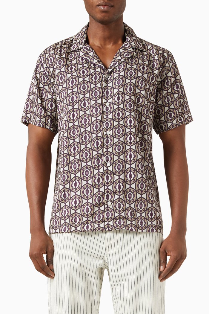 

Ornament-print Short-sleeve Shirt in Tencel™, Multicolour