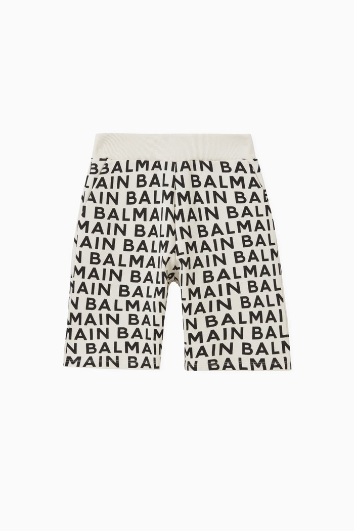 

All-over Logo Print Shorts in Cotton, White