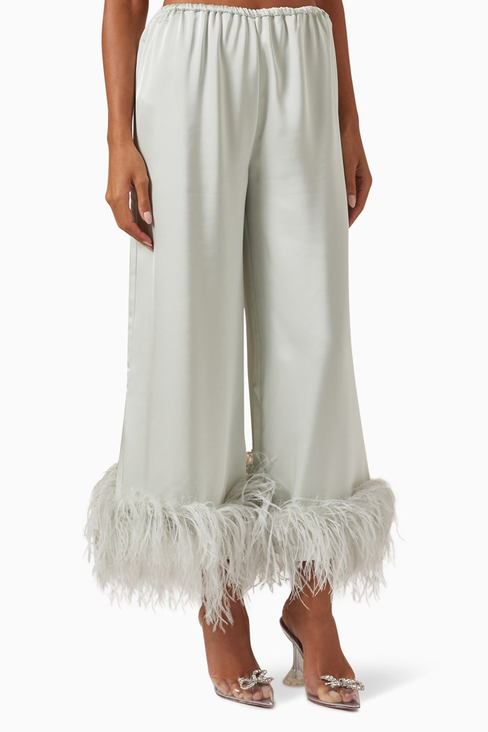 Mandrake Cropped Pants in Satin, Green