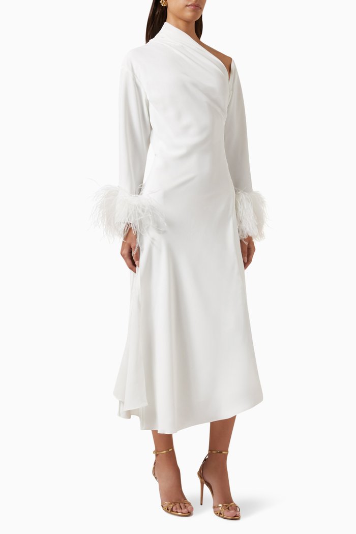 

Adelaide Midi Dress in Crepe, White