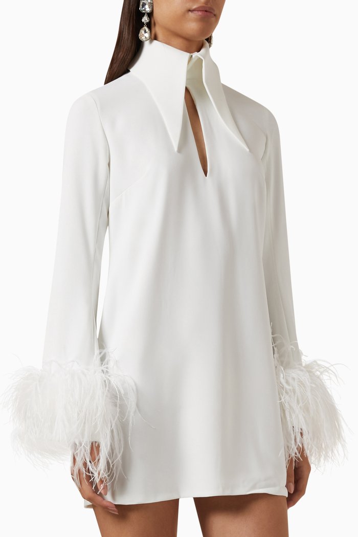 

Michelle Mini Dress in Crepe, White