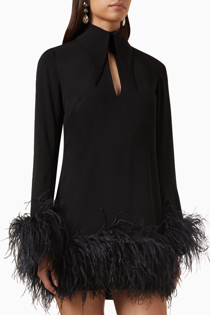 

Michelle Mini Dress in Crepe, Black