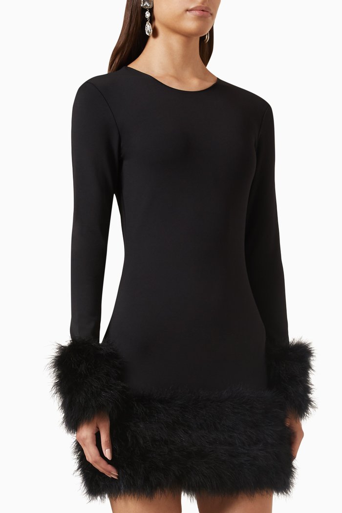 Tanith Mini Dress in Viscose-jersey, Black