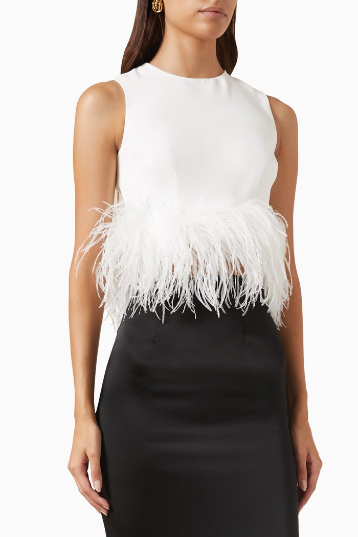

Hoku Top in Crepe, White