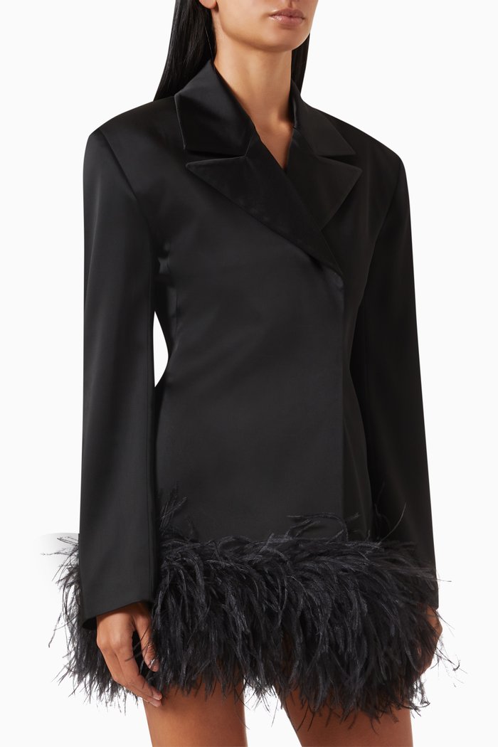 

Lorelei Feather-trim Jacket, Black