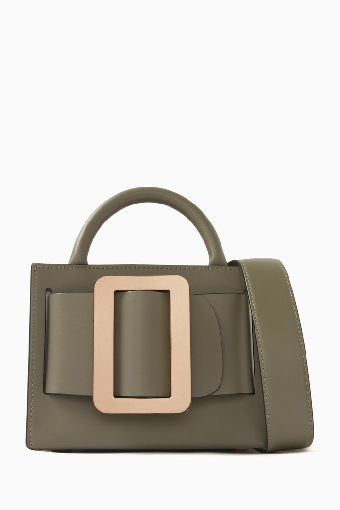 

Mini Bobby 18 Buckled Tote Bag in Calfskin-leather, Green