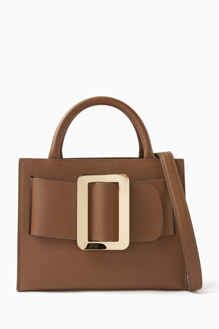 

Bobby 23 Buckled Tote Bag in Calfskin leather, Brown
