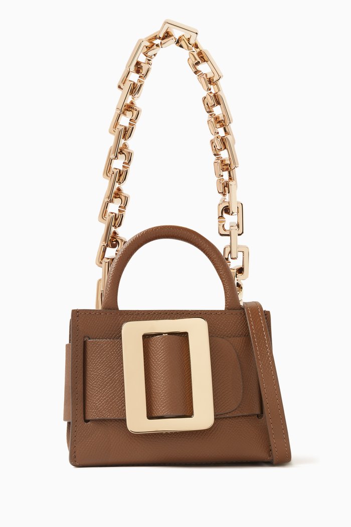 

Mini Bobby Surreal Leather Bag, Brown