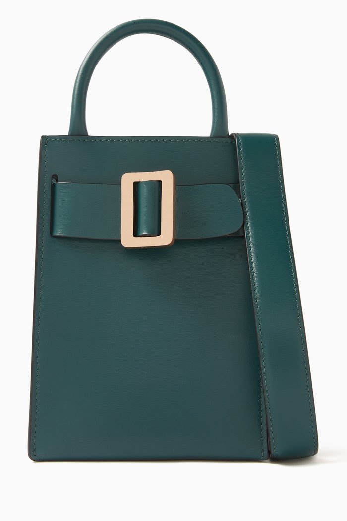 

Bobby Tourist Rectangular Tote Bag in Calfskin Leather, Blue