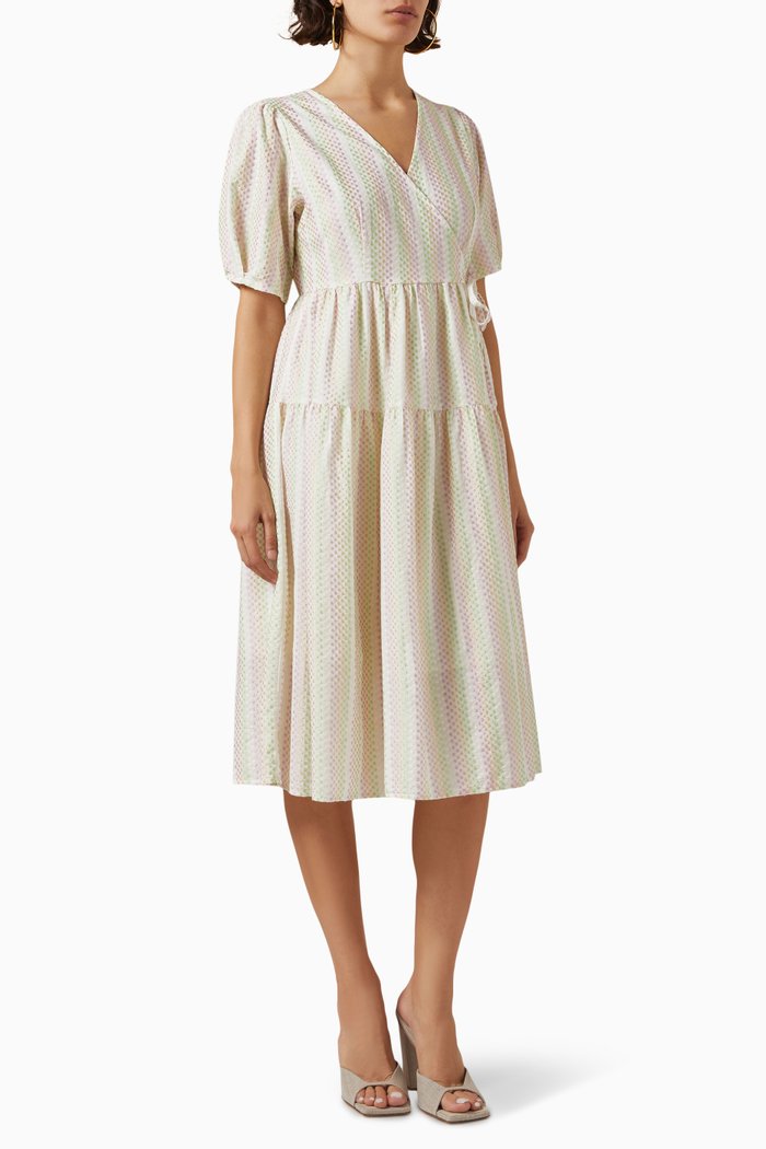 

Yasprima Wrap Dress in Cotton, Green