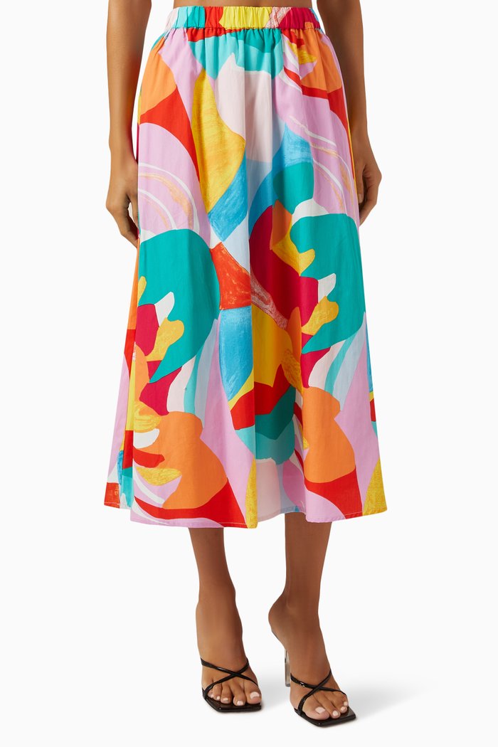 

Yasrimo Midi Skirt in Cotton, Multicolour