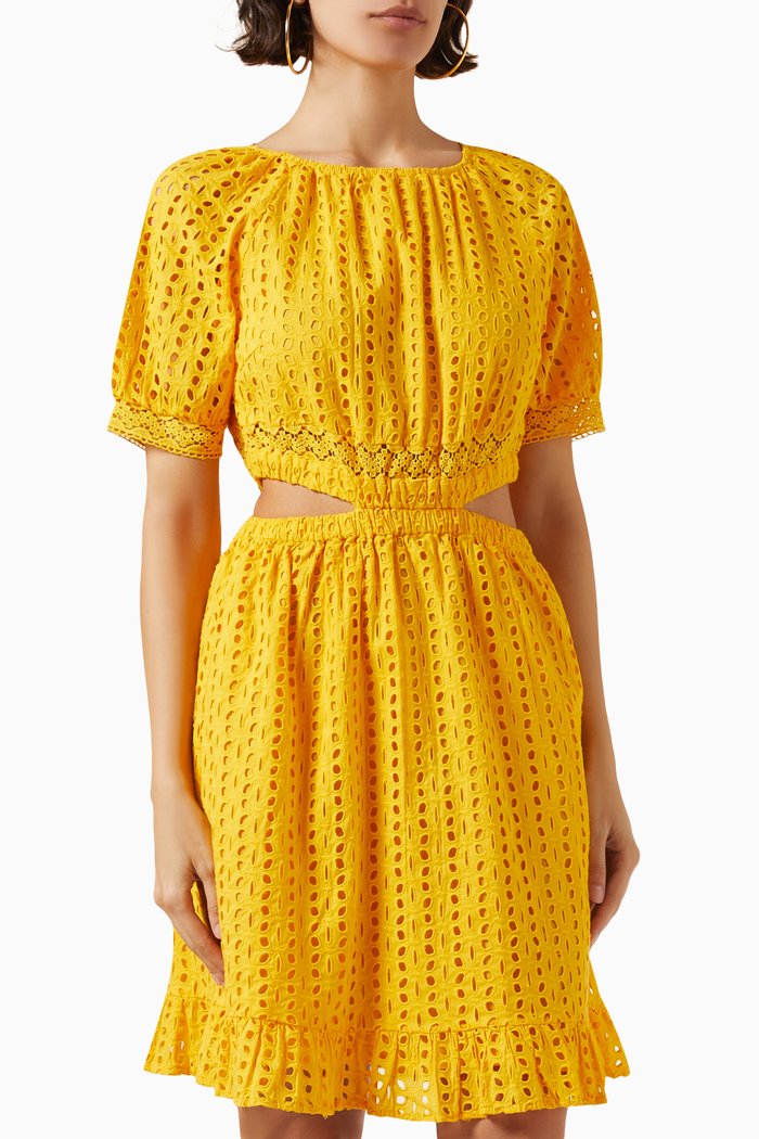 Yaskenyo Mini Dress in Cotton, Yellow