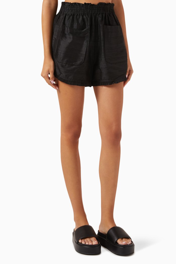 Fifi Shorts in Silk, Black
