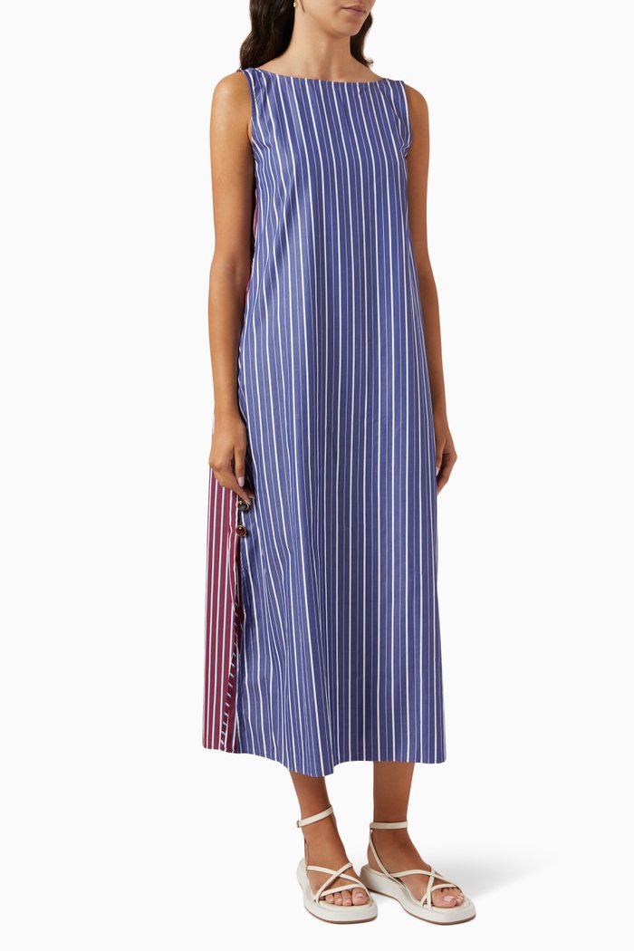 

Flamm Dress in Cotton, Blue