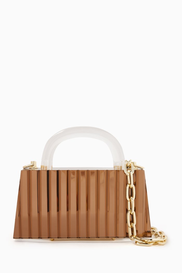 

Yara Mirror Bag in Acrylic, Brown