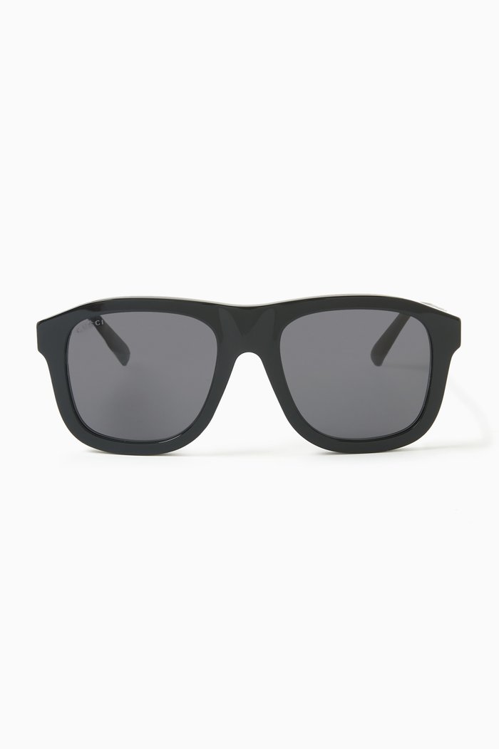 

Square Sunglasses in Recycled Acetate, Black