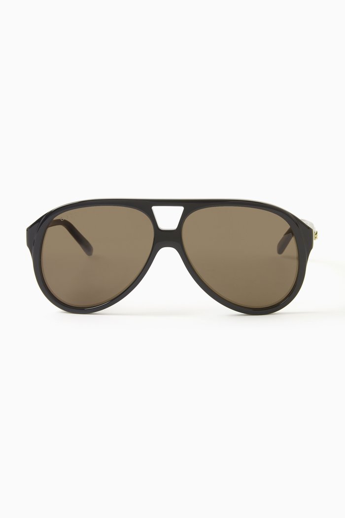 

D-frame Sunglasses in Recycled Acetate, Brown