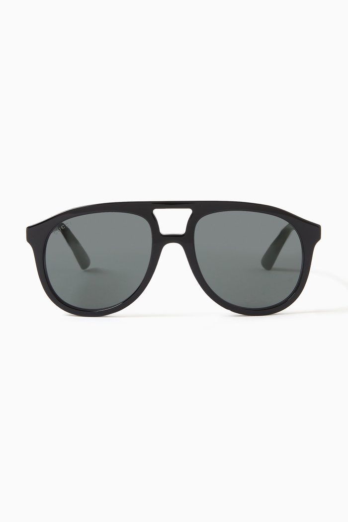 D-frame Sunglasses in Recycled Acetate, Black