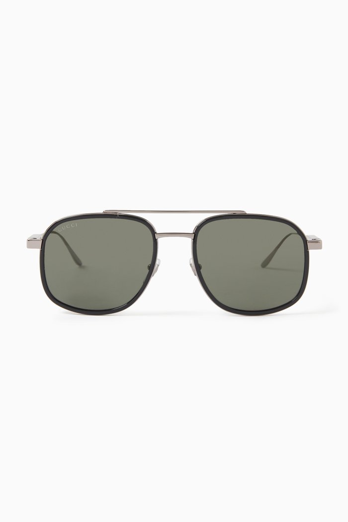 

Aviator Sunglasses in Metal, Black