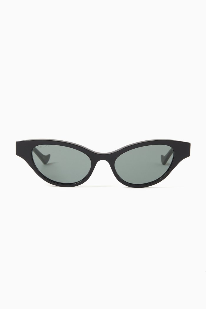 

Cat-eye Sunglasses in Recycled Acetate, Black