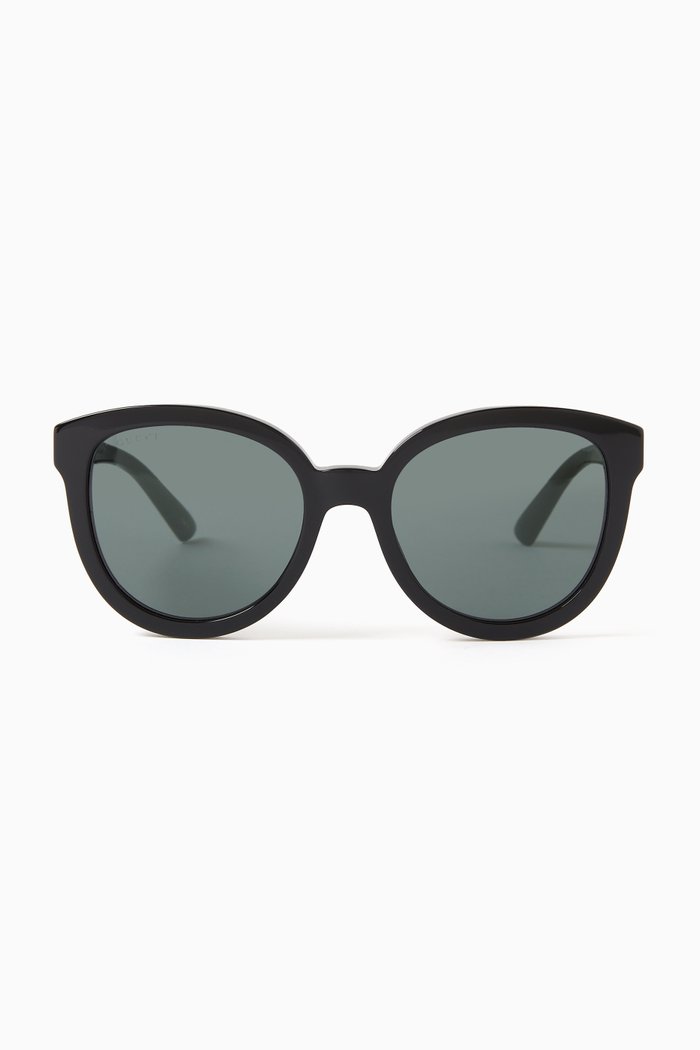 

Oval Sunglasses in Recycled Acetate, Black