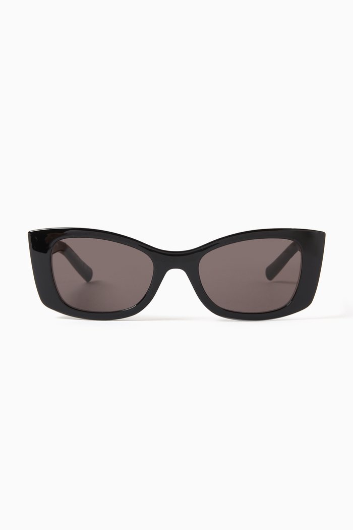 

Rectangular Sunglasses in Recycled Acetate, Black