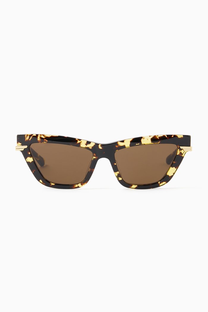 

Cat-eye Sunglasses in Recycled Acetate & Metal, Brown