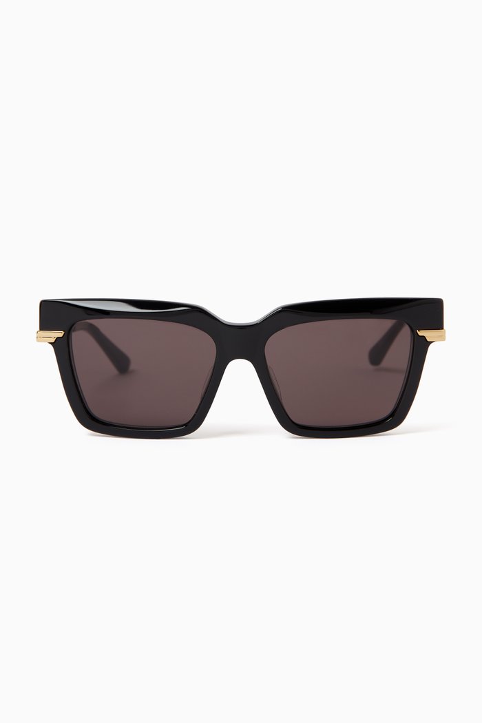 

Square Sunglasses in Recycled Acetate & Metal, Black