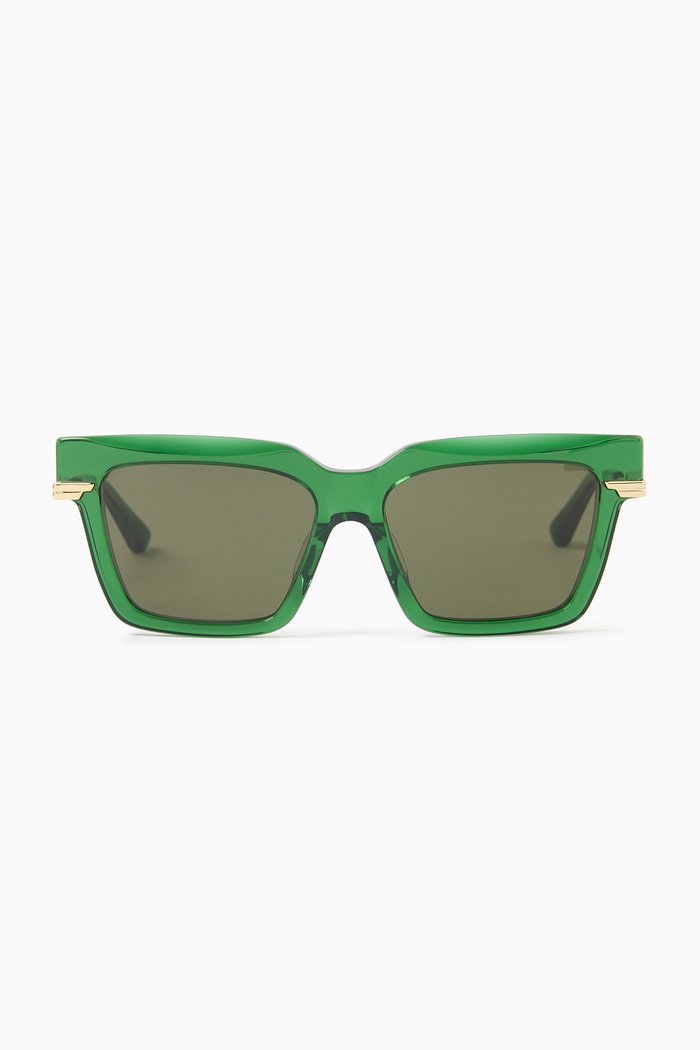 

Square Sunglasses in Recycled Acetate & Metal, Green